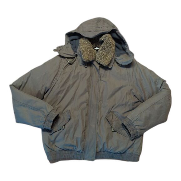Timberland Coat Jacket Youth 8 Green Full Zip Heavy Duck Down Hooded Fleece - Picture 1 of 15